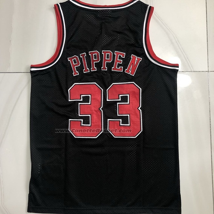 Maglia Chicago Bulls Scottie Pippen NO 33 Mitchell & Ness 1997-98 Nero2